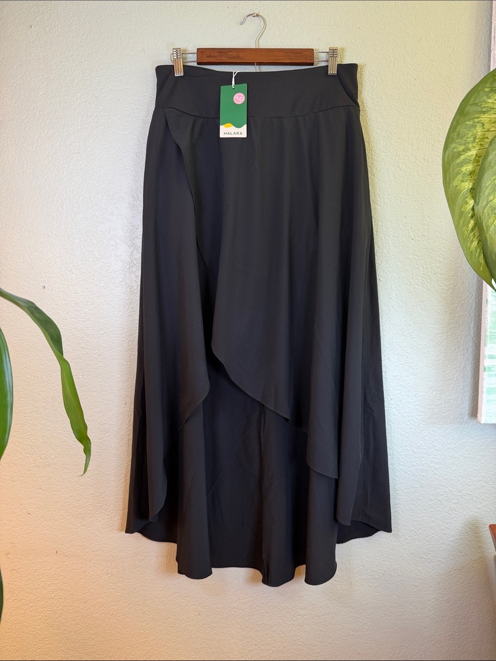 Halara Breezeful High Low Black Ruffle Built In Short Quick Dry Maxi Skirt L - Picture 3 of 9
